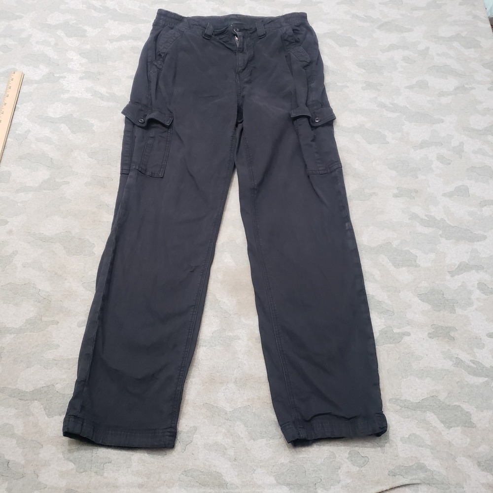 American Eagle Cargo Pants Womens 10 Black Stretch Straight Leg Pockets